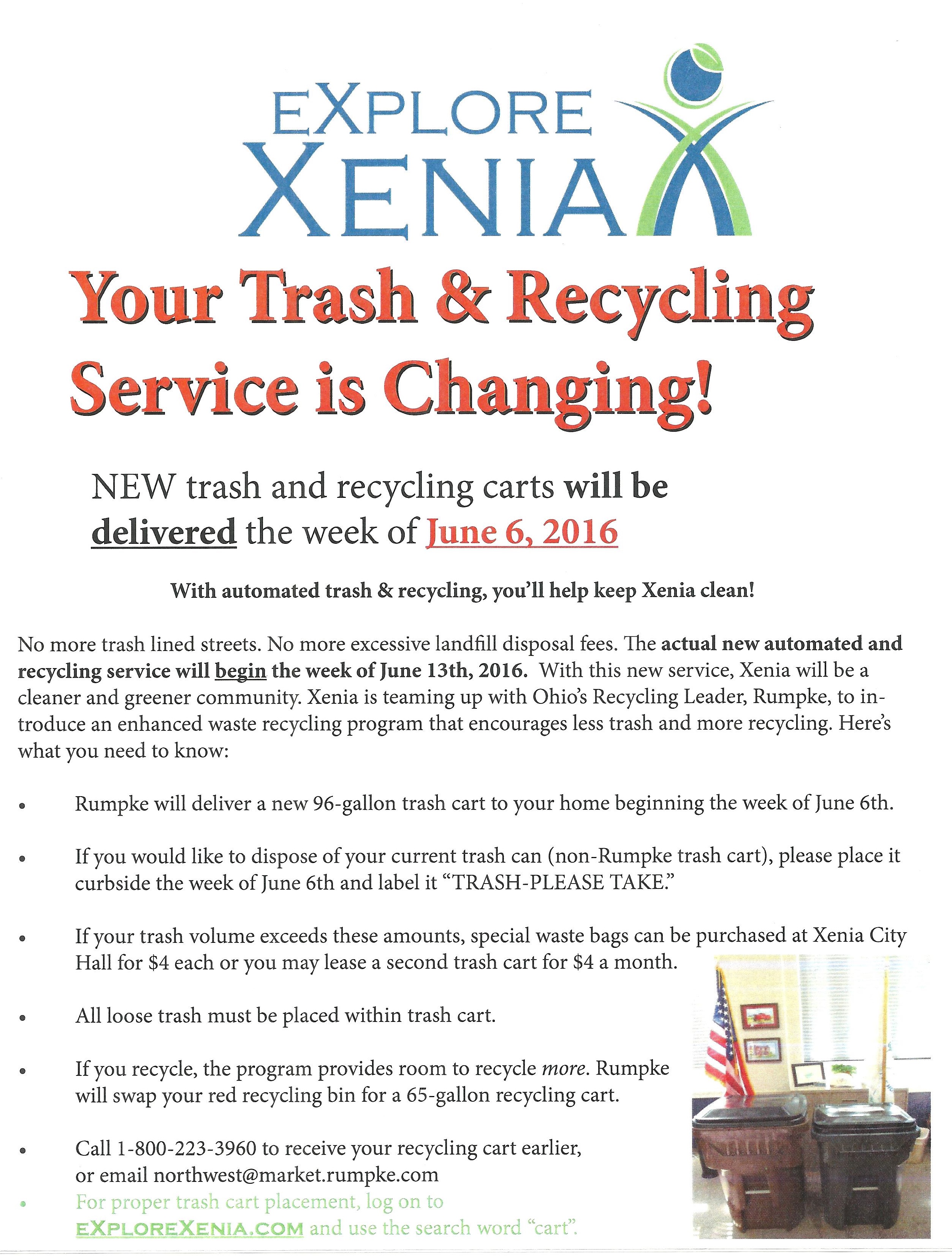 Xenia Trash Change flyer