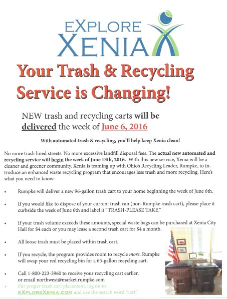 Xenia Trash Change flyer